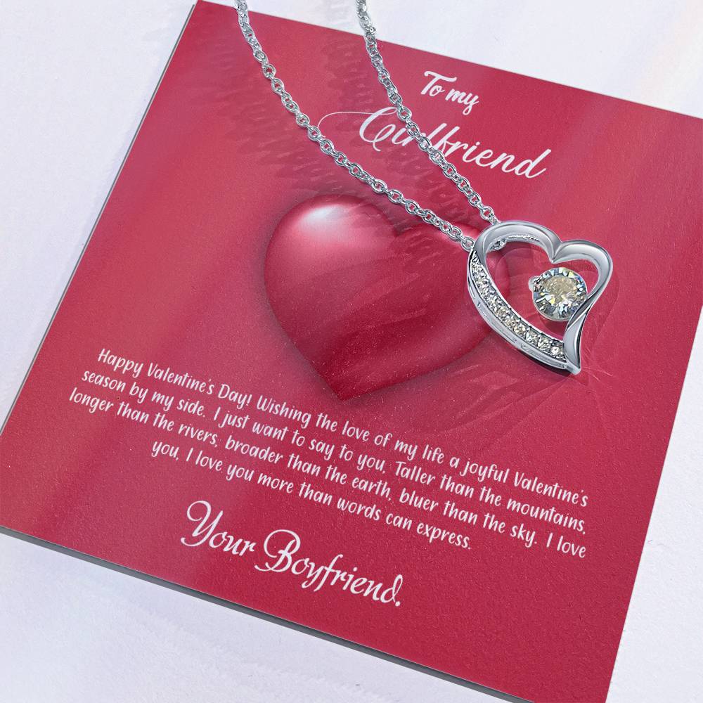 valentine-35c Forever Love Necklace, Gift to my Girlfriend with Beautiful Message Card