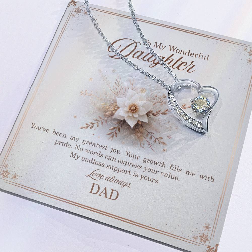 95318 c Forever Love Necklace, Gift to my Daughter with Beautiful Message Card