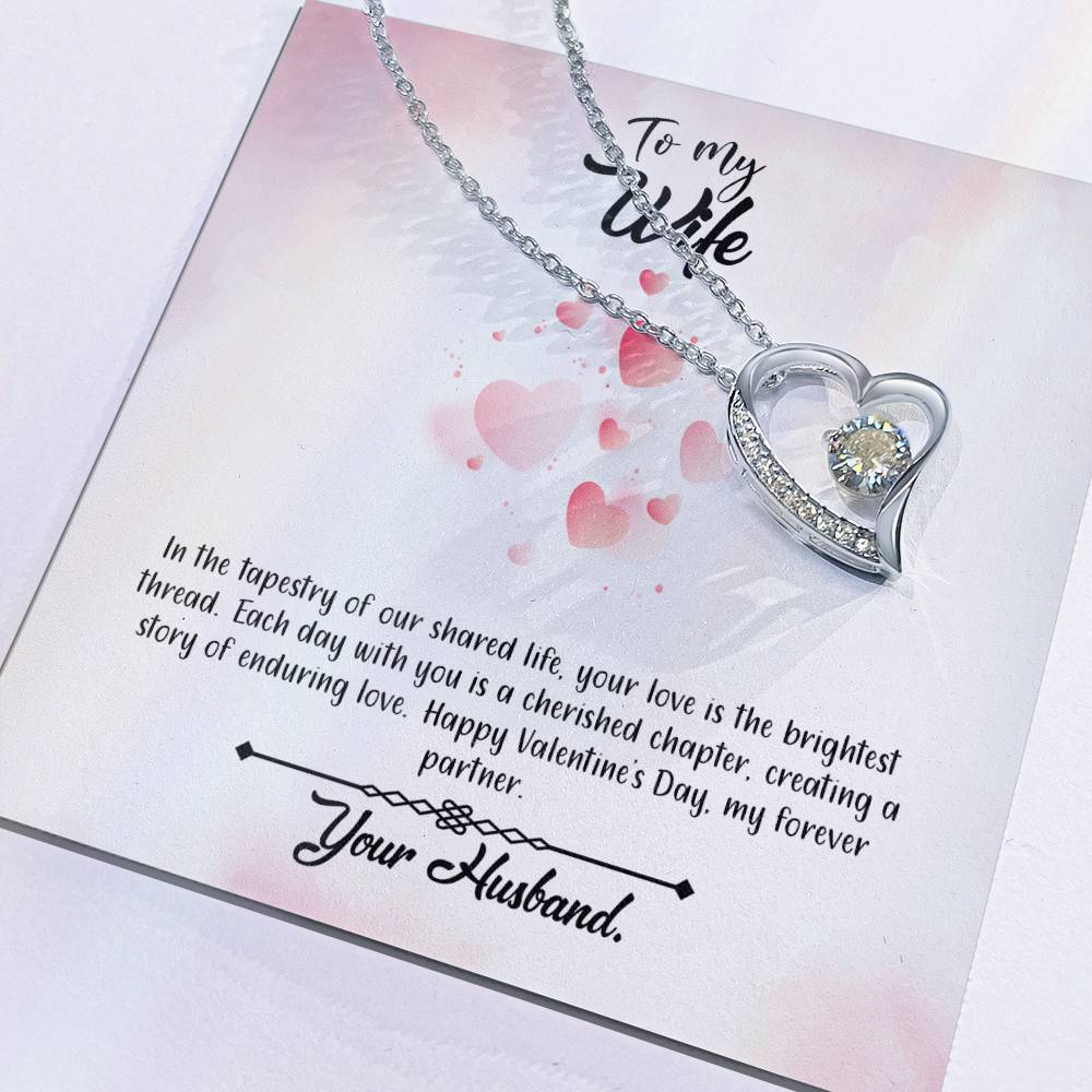 valentine-12a Forever Love Necklace, Gift to my Wife with Beautiful Message Card