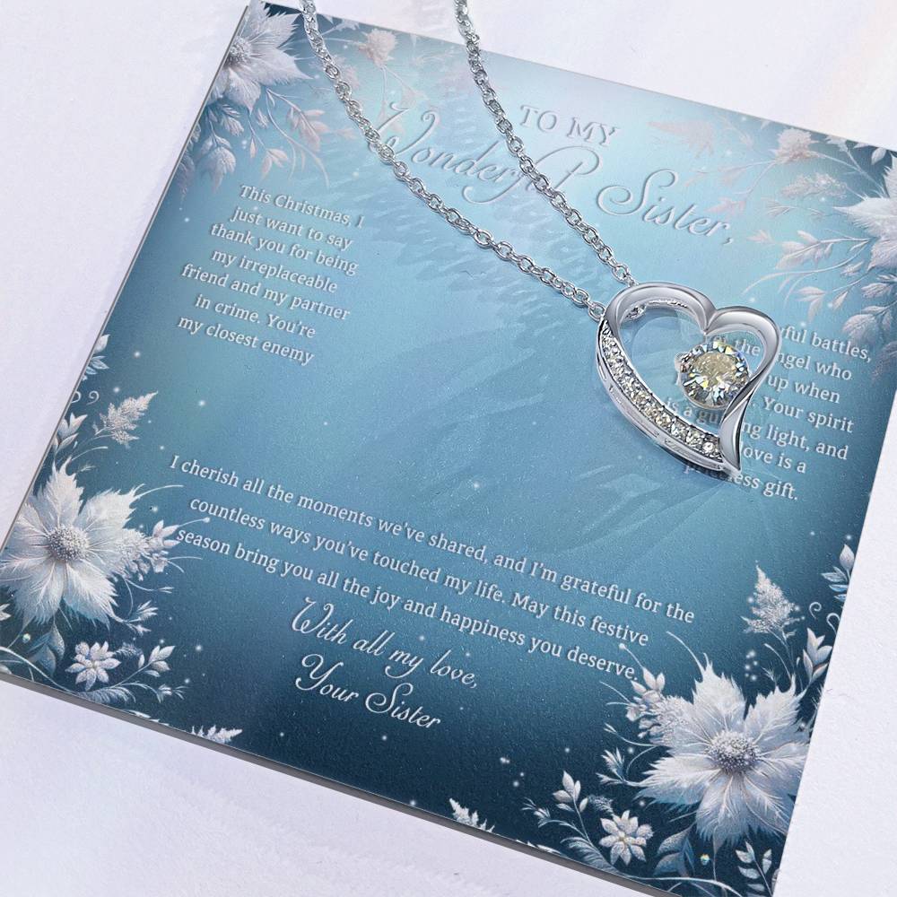 95313a Forever Love Necklace, Gift to my Sister with Beautiful Message Card