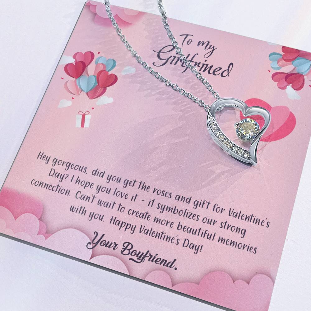 valentine-28c Forever Love Necklace, Gift to my Girlfriend with Beautiful Message Card