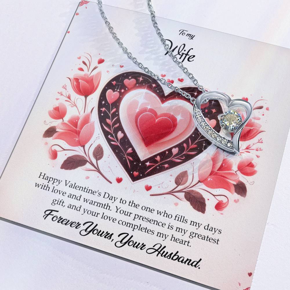 Valentine-st5a Forever Love Necklace, Gift to my Wife with Beautiful Message Card