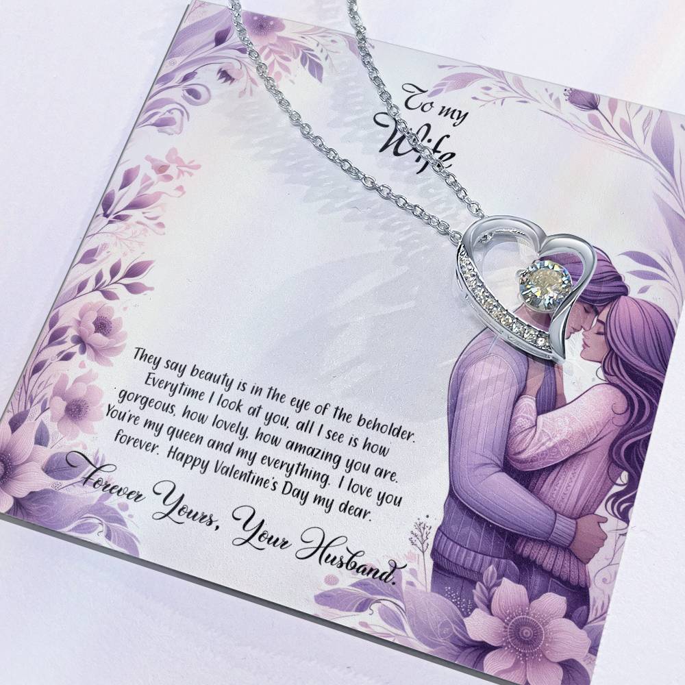 Valentine-st25a Forever Love Necklace, Gift to my Wife with Beautiful Message Card