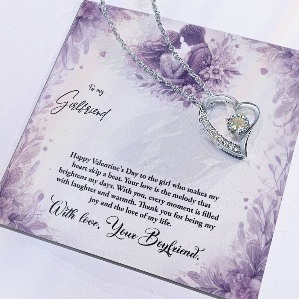 Valentine-st10c Forever Love Necklace, Gift to my Girlfriend with Beautiful Message Card