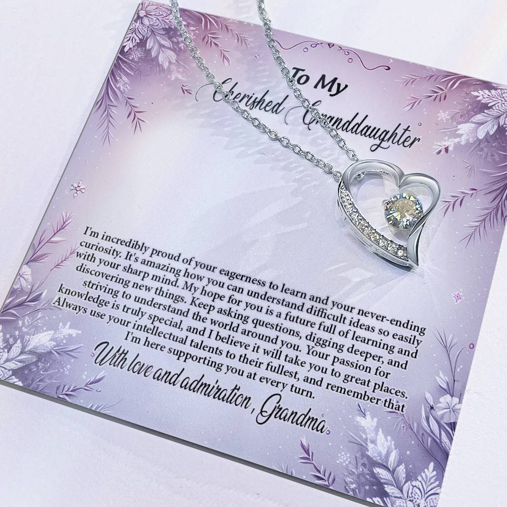 4054c Forever Love Necklace, Gift to my Granddaughter with Beautiful Message Card