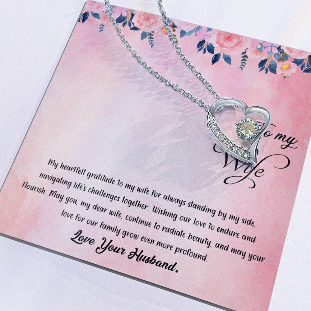 valentine-38a Forever Love Necklace, Gift to my Wife with Beautiful Message Card