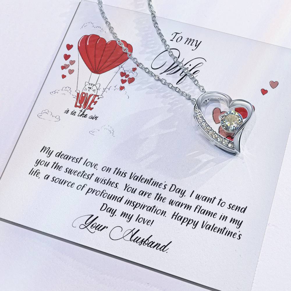 valentine-24a Forever Love Necklace, Gift to my Wife with Beautiful Message Card