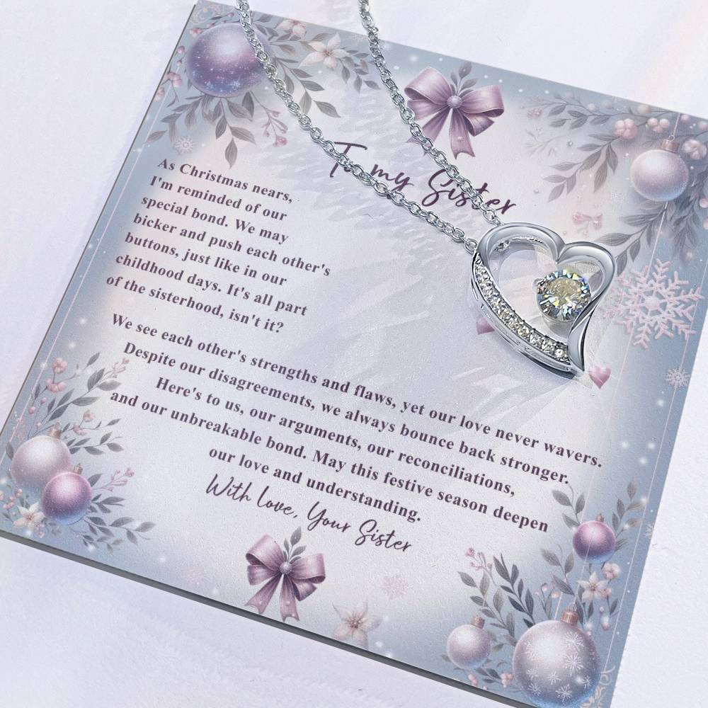 95784c Forever Love Necklace, Gift to my Sister with Beautiful Message Card