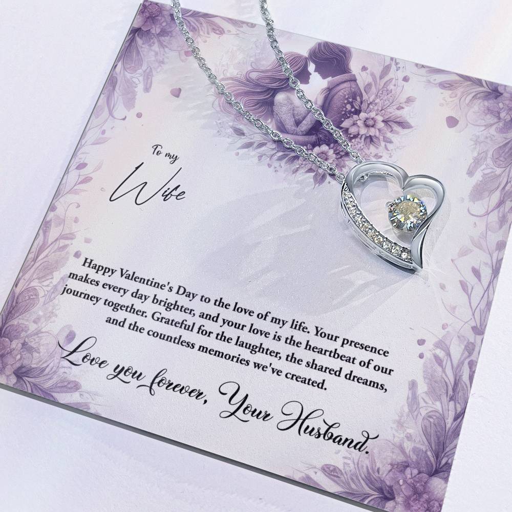 Valentine-st10a Forever Love Necklace, Gift to my Wife with Beautiful Message Card