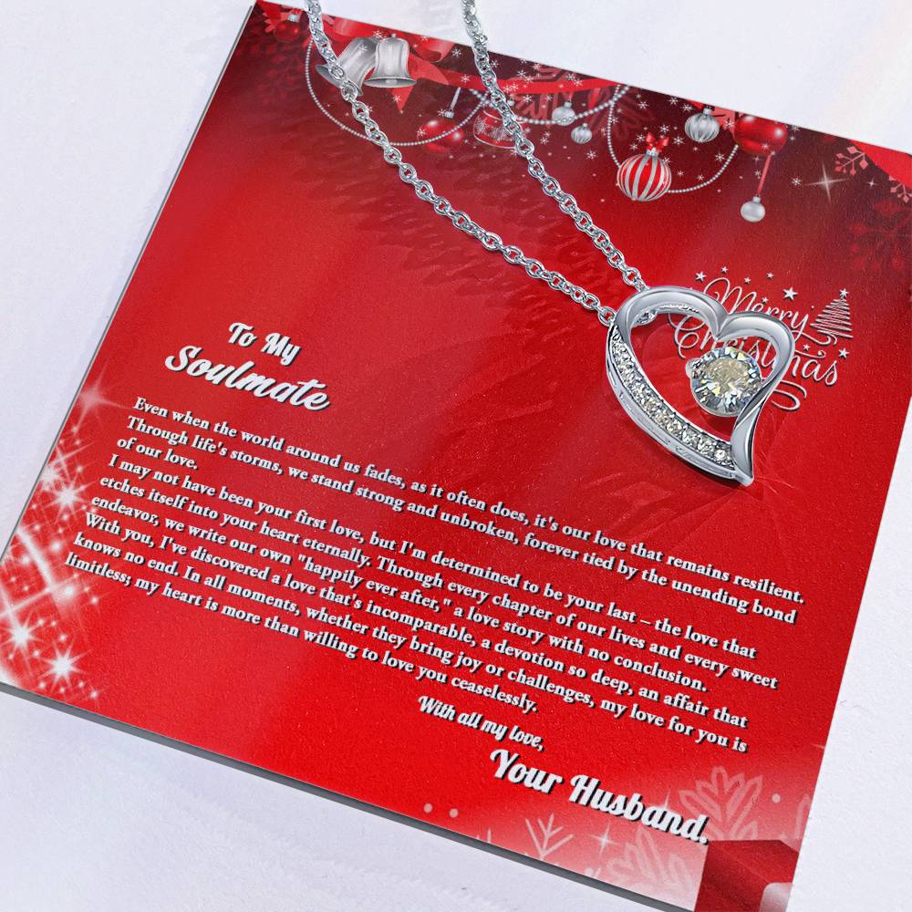 4007b Forever Love Necklace, Gift to My Soulmate with Beautiful Message Card