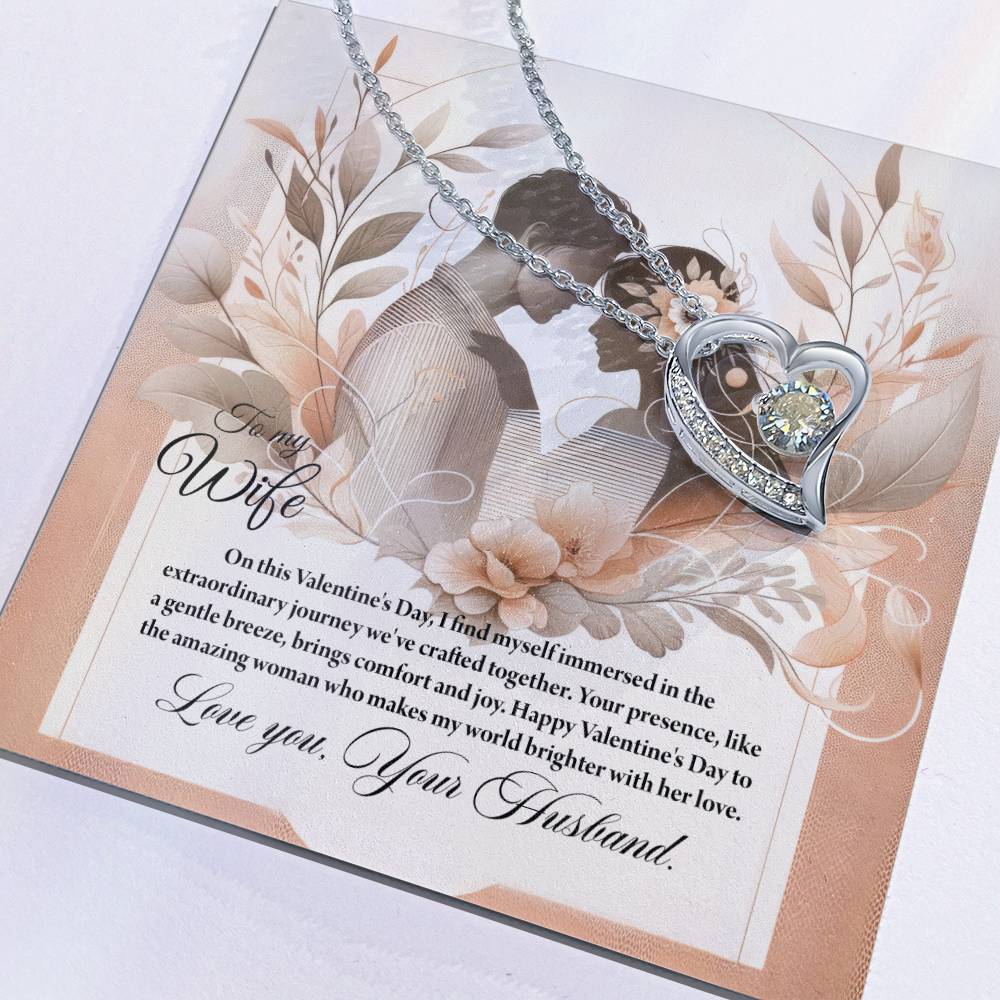 Valentine-st28a Forever Love Necklace, Gift to my Wife with Beautiful Message Card