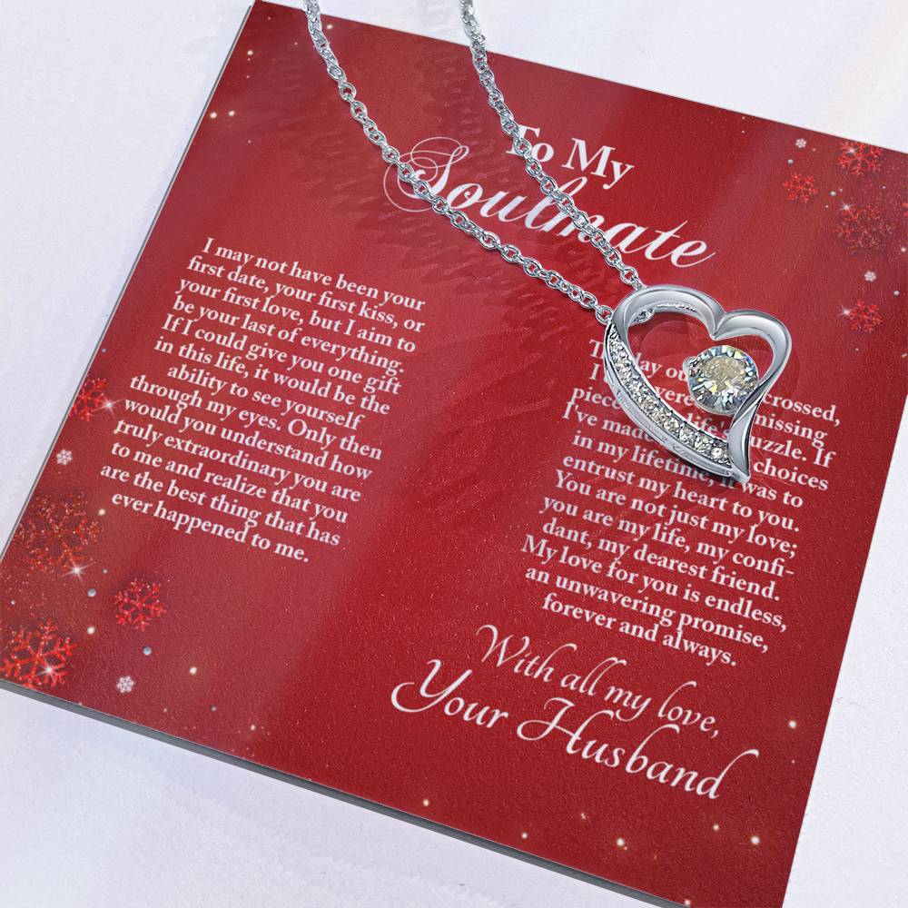 4005b Forever Love Necklace, Gift to My Soulmate with Beautiful Message Card