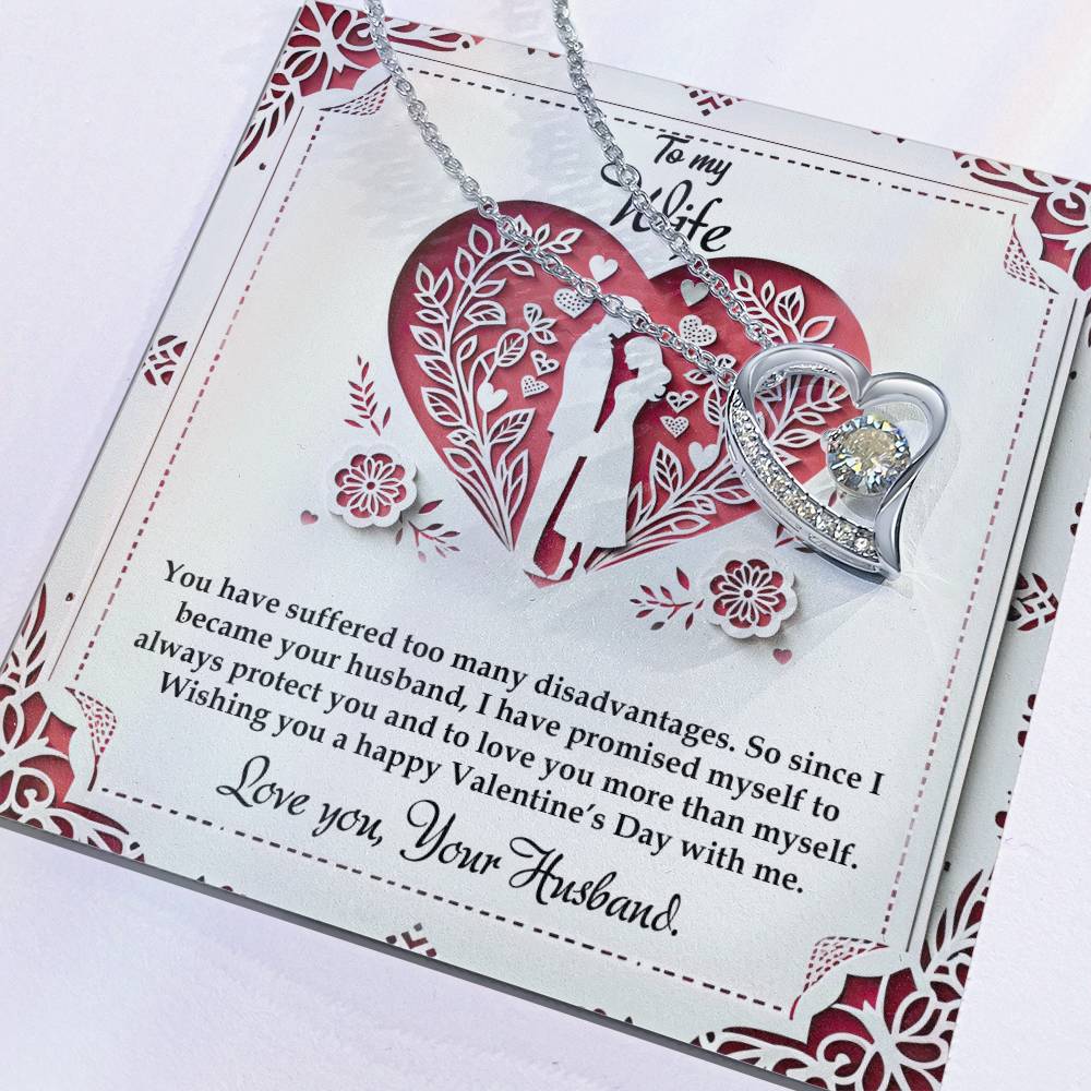 Valentine-st16a Forever Love Necklace, Gift to my Wife with Beautiful Message Card