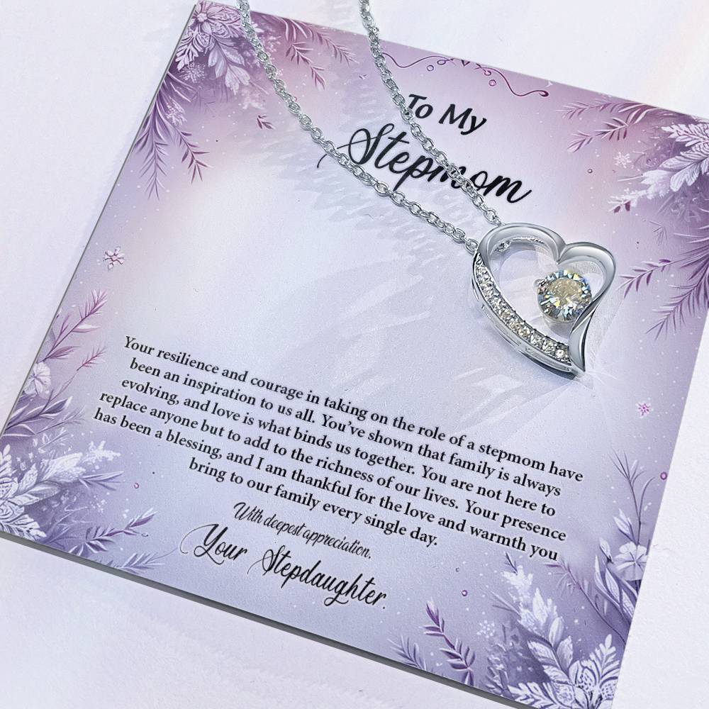 4054b Forever Love Necklace, Gift to my Stepmom with Beautiful Message Card