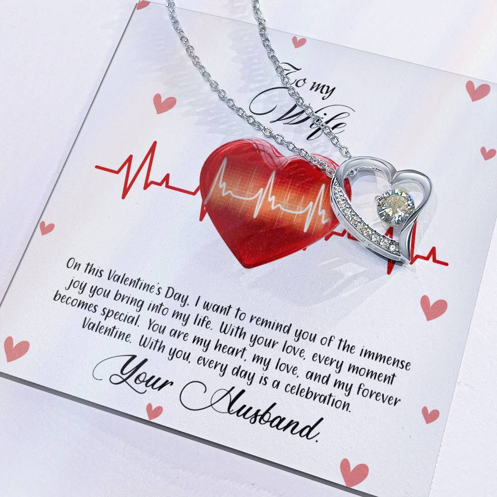 valentine-33a Forever Love Necklace, Gift to my Wife with Beautiful Message Card