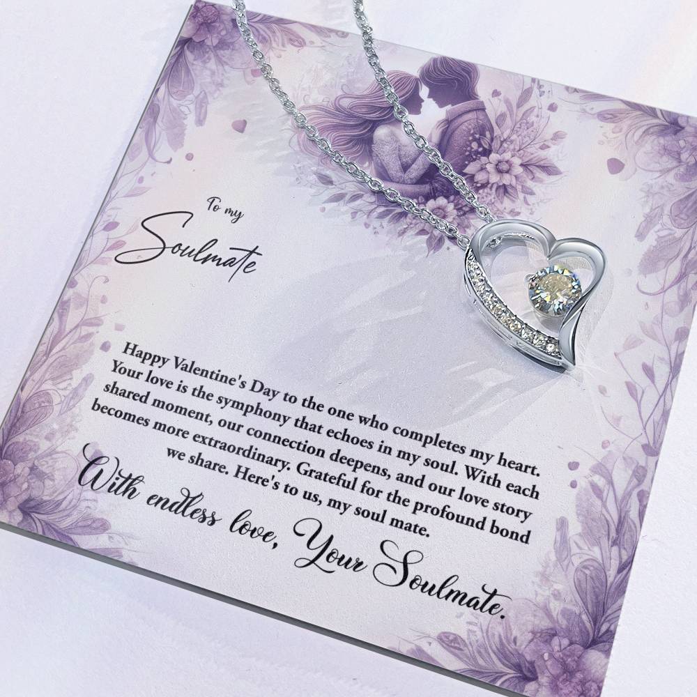 Valentine-st10b Forever Love Necklace, Gift to My Soulmate with Beautiful Message Card