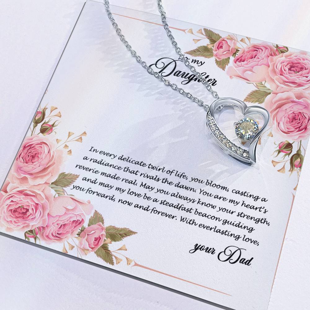 4034 (b) Forever Love Necklace, Gift to my Daughter with Beautiful Message Card