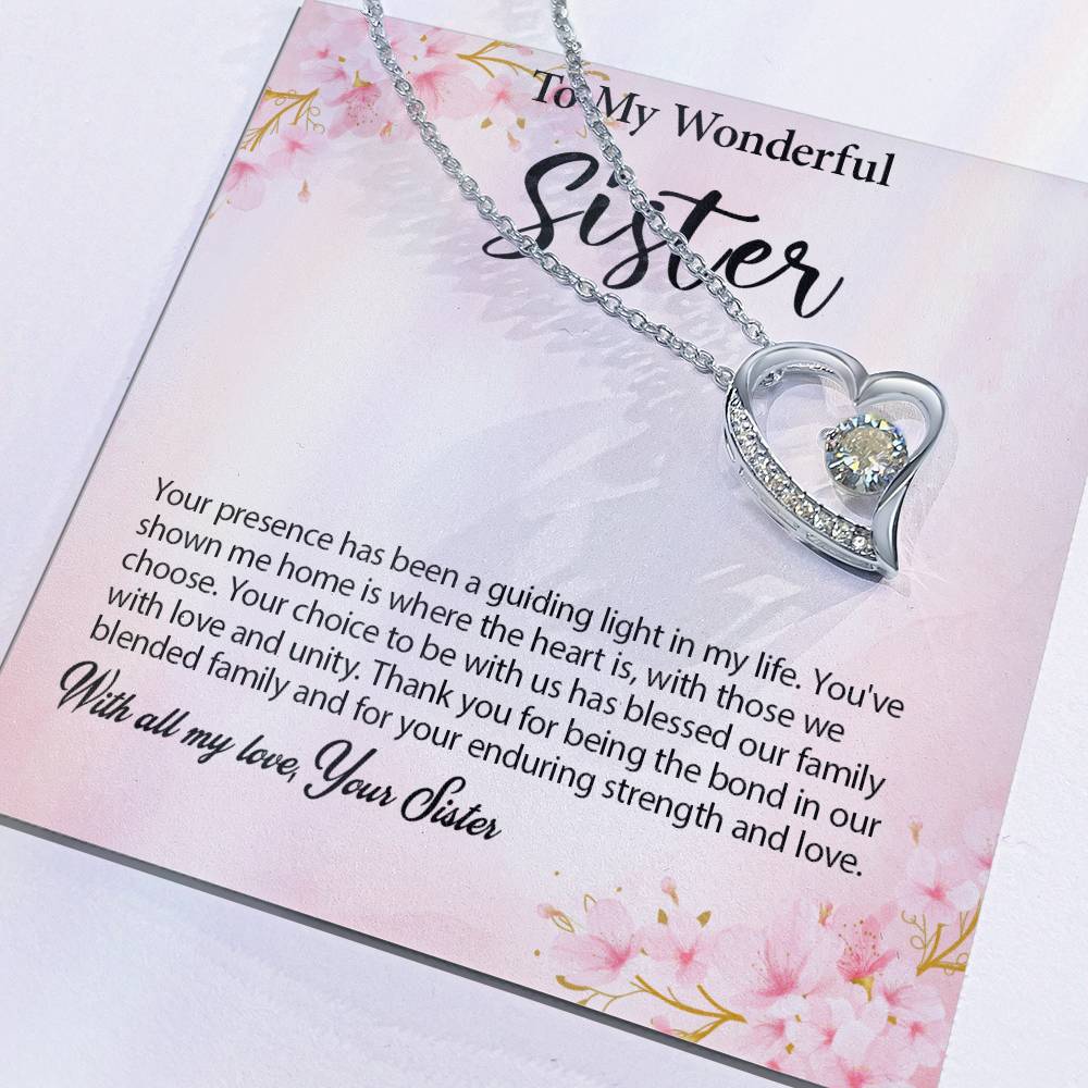 4029c Forever Love Necklace, Gift to my Sister with Beautiful Message Card