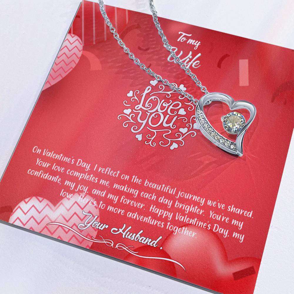 valentine-4a Forever Love Necklace, Gift to my Wife with Beautiful Message Card