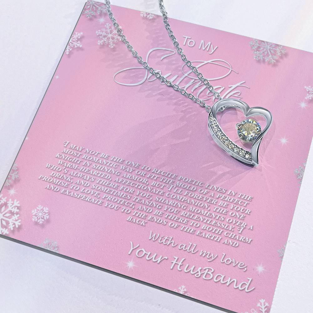 4006b Forever Love Necklace, Gift to My Soulmate with Beautiful Message Card