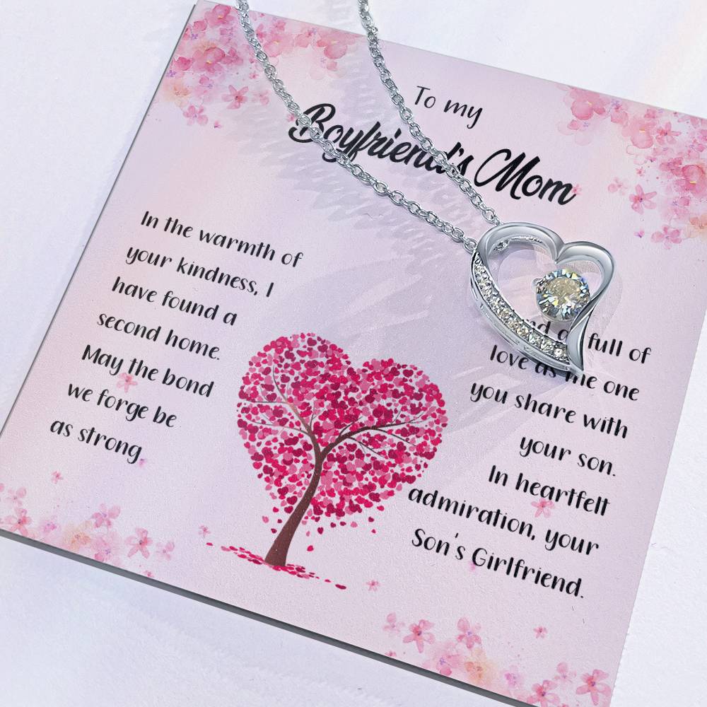 4042c Forever Love Necklace, Gift to my Boyfriend's Mom with Beautiful Message Card