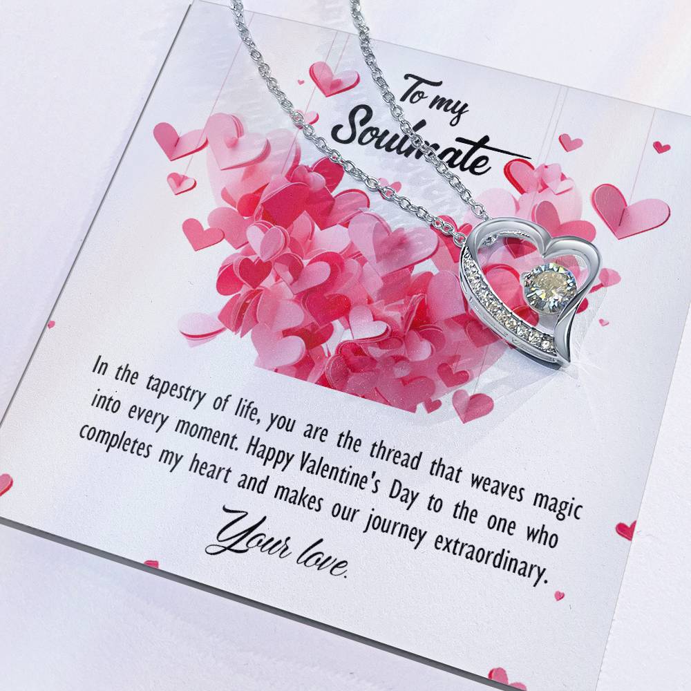 valentine-26b Forever Love Necklace, Gift to My Soulmate with Beautiful Message Card