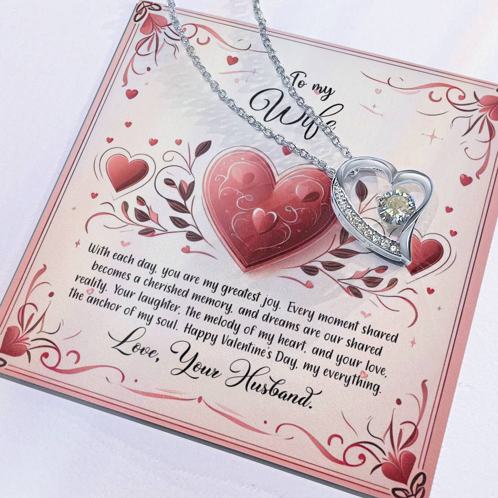 Valentine-st12a Forever Love Necklace, Gift to my Wife with Beautiful Message Card