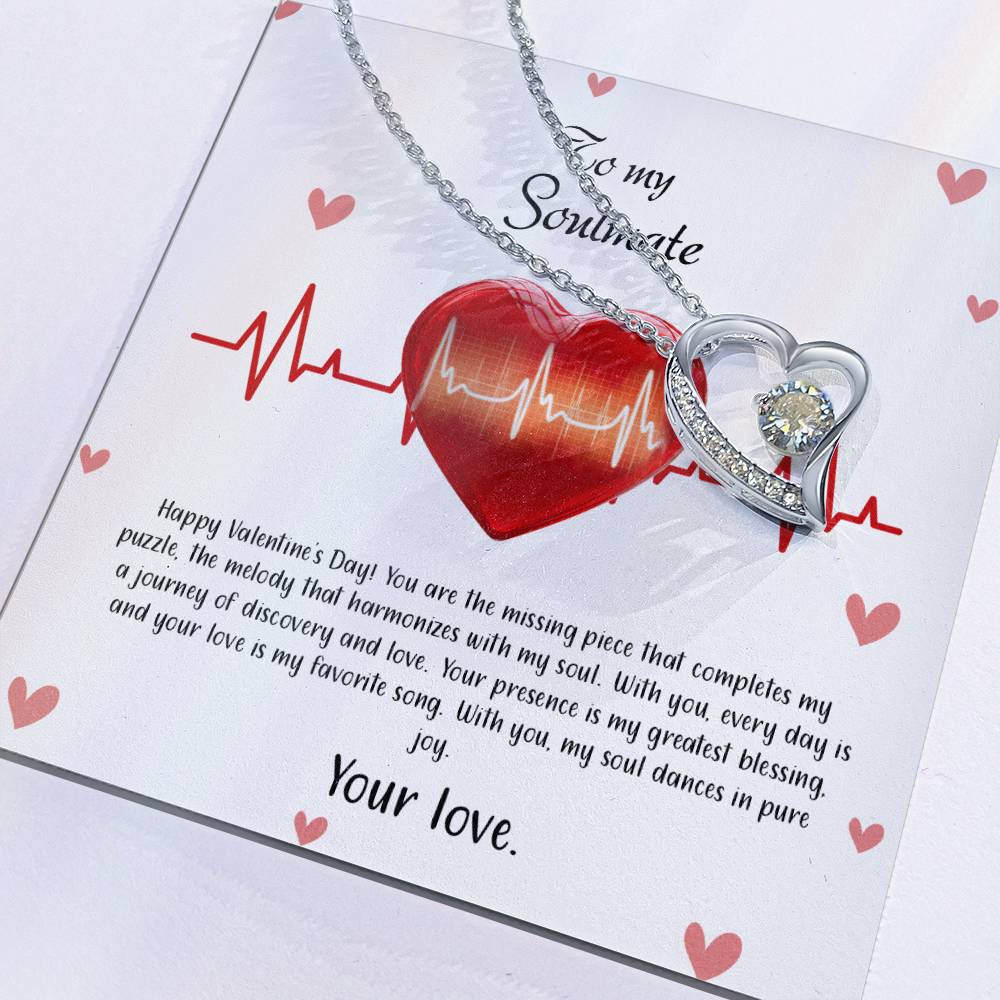 valentine-33b Forever Love Necklace, Gift to My Soulmate with Beautiful Message Card