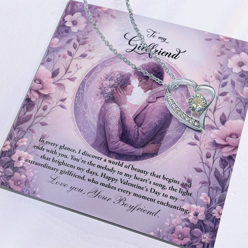 Valentine-st26c Forever Love Necklace, Gift to my Girlfriend with Beautiful Message Card