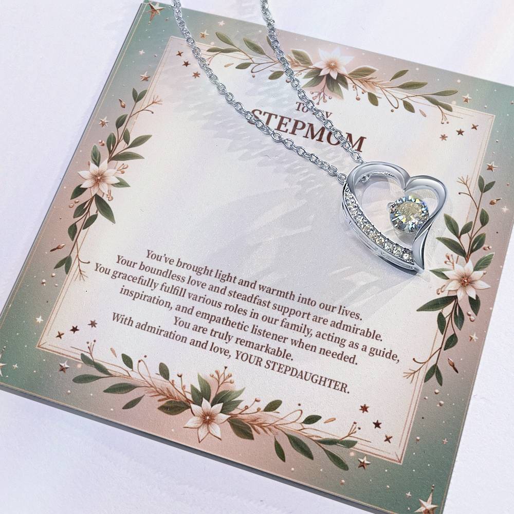 4049c Forever Love Necklace, Gift to my Stepmom with Beautiful Message Card