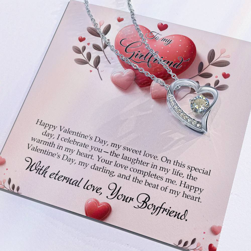 Valentine-st13c Forever Love Necklace, Gift to my Girlfriend with Beautiful Message Card