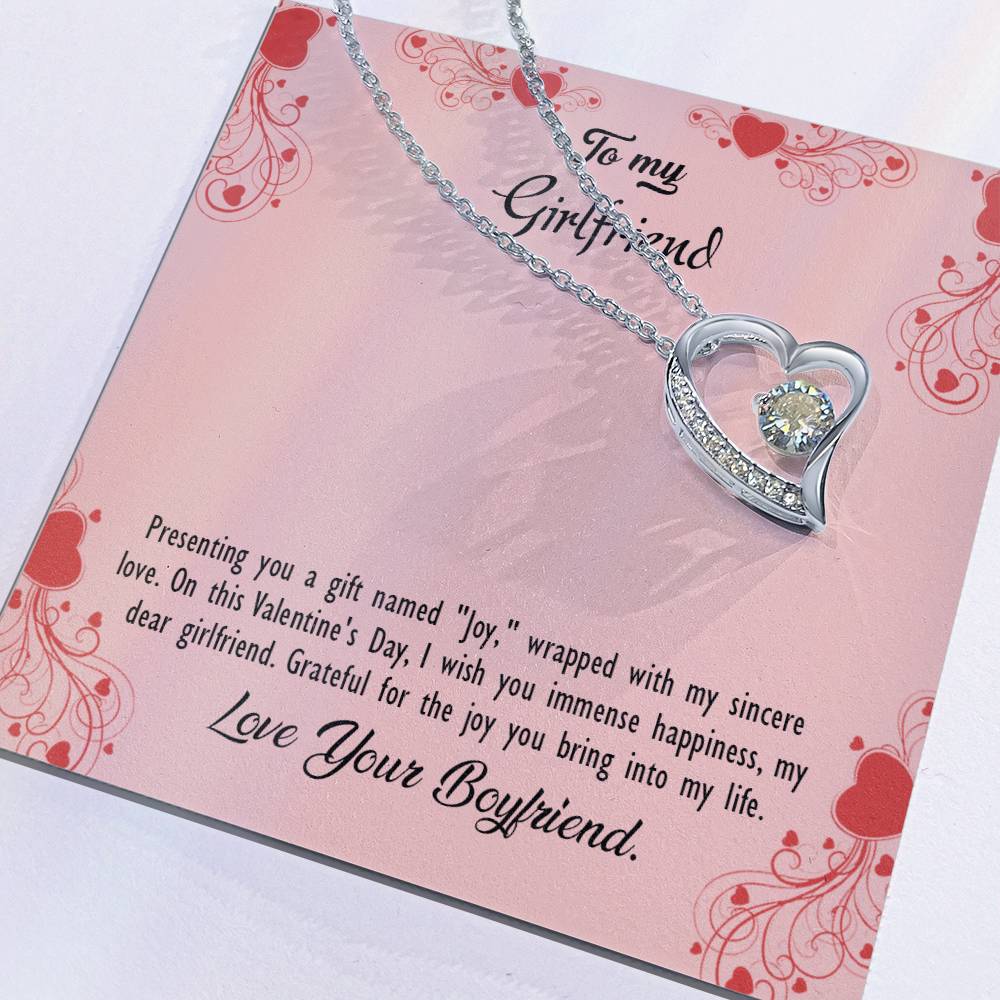 valentine-29c Forever Love Necklace, Gift to my Girlfriend with Beautiful Message Card