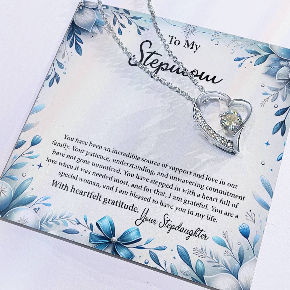 4050b Forever Love Necklace, Gift to my Stepmom with Beautiful Message Card