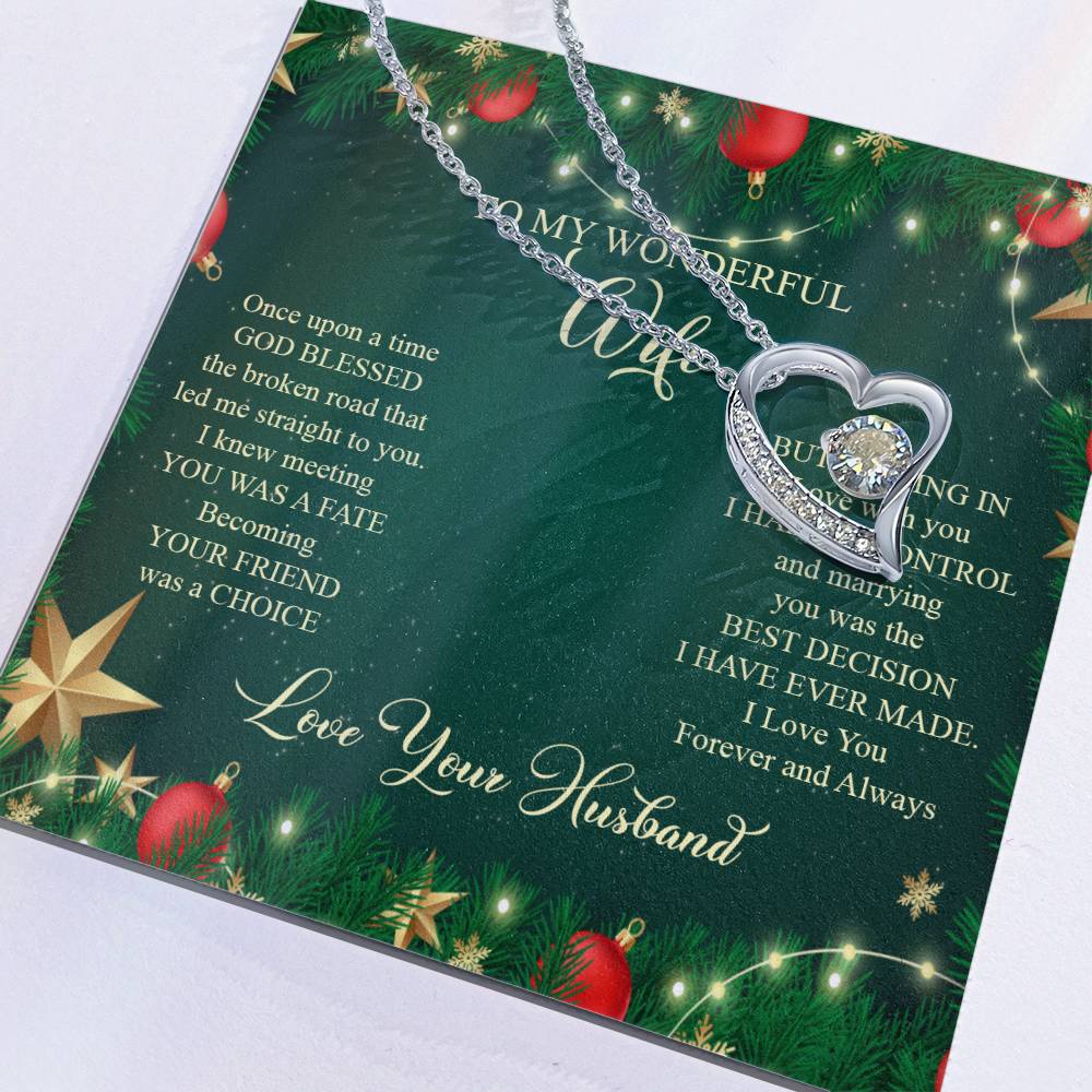 93045a Forever Love Necklace, Gift to my Wife with beautiful Message Card