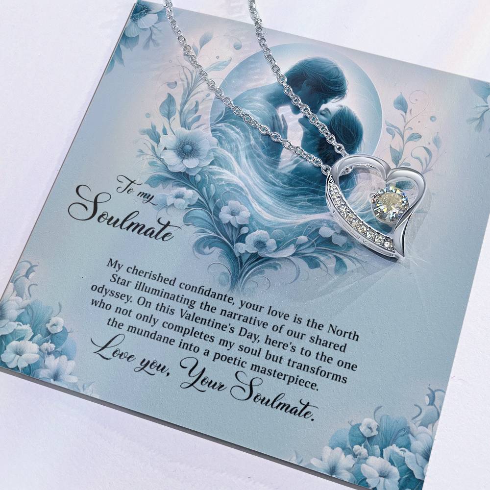 Valentine-st29b Forever Love Necklace, Gift to My Soulmate with Beautiful Message Card