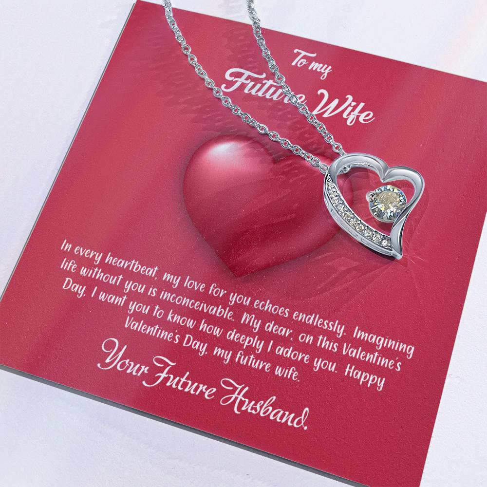 valentine-35d Forever Love Necklace, Gift to my Future Wife with Beautiful Message Card