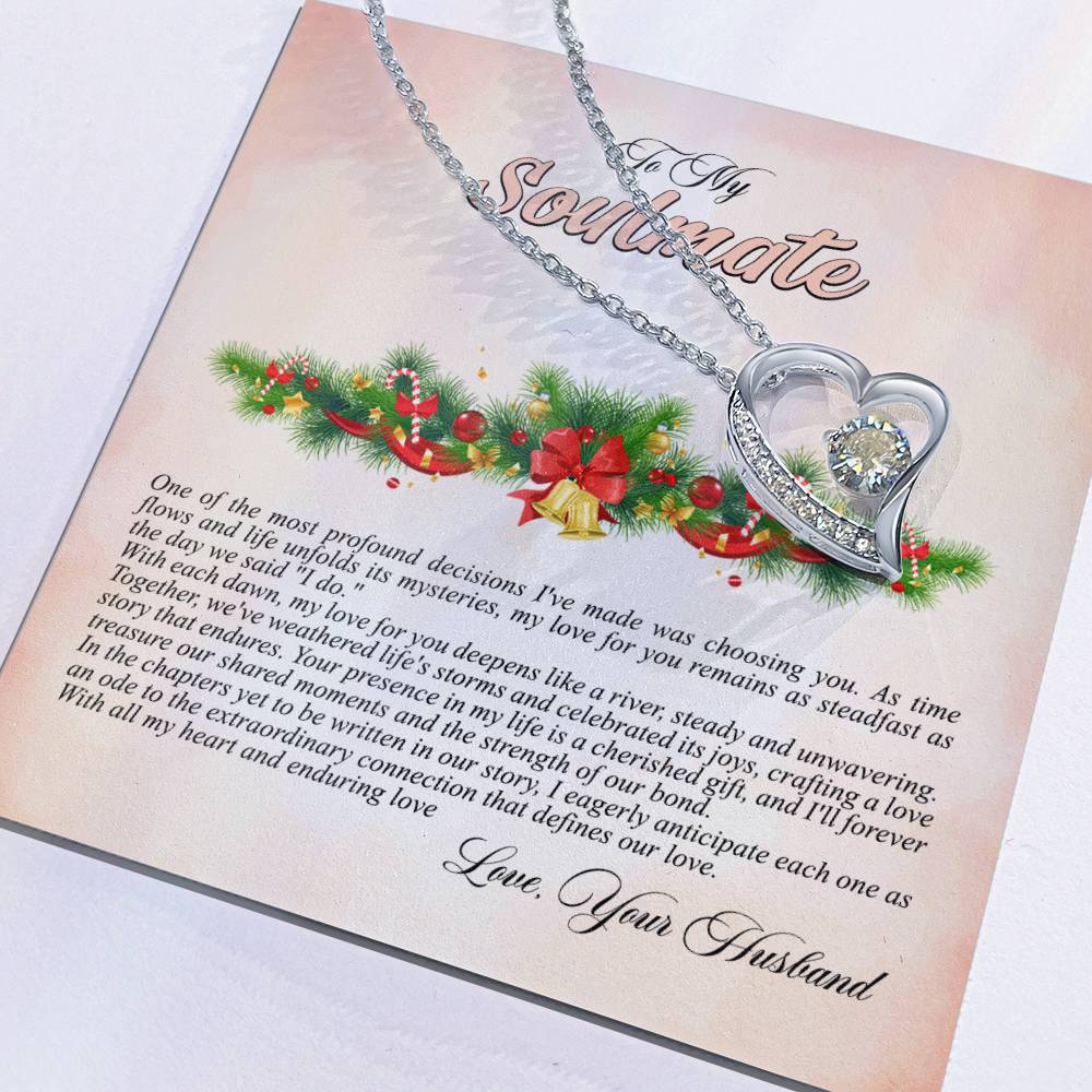 4009c Forever Love Necklace, Gift to My Soulmate with Beautiful Message Card