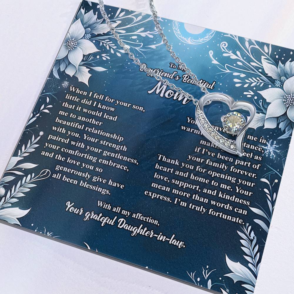 4046c Forever Love Necklace, Gift to my Boyfriend's Mom with Beautiful Message Card