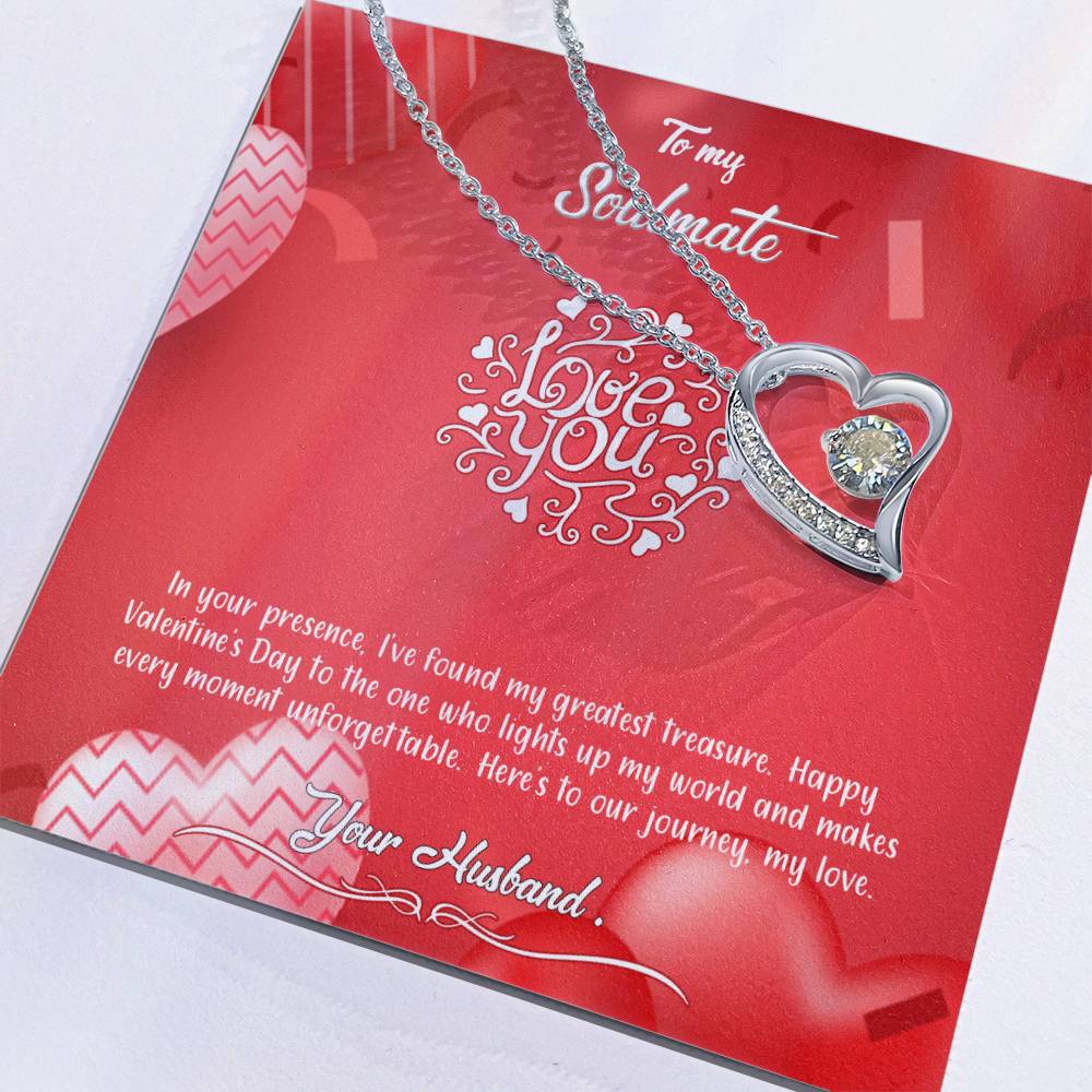 valentine-4b Forever Love Necklace, Gift to My Soulmate with Beautiful Message Card