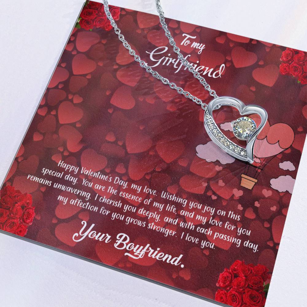 valentine-27c Forever Love Necklace, Gift to my Girlfriend with Beautiful Message Card