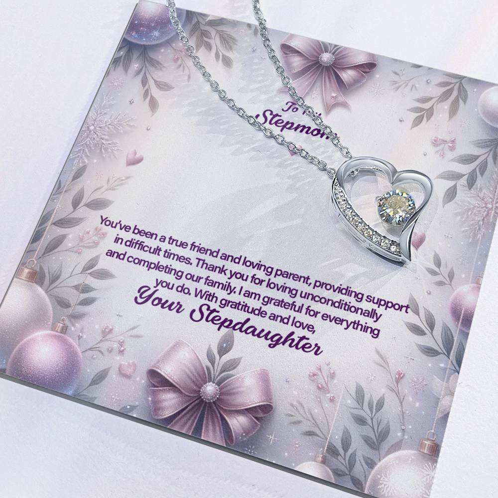 4053b Forever Love Necklace, Gift to my Stepmom with Beautiful Message Card