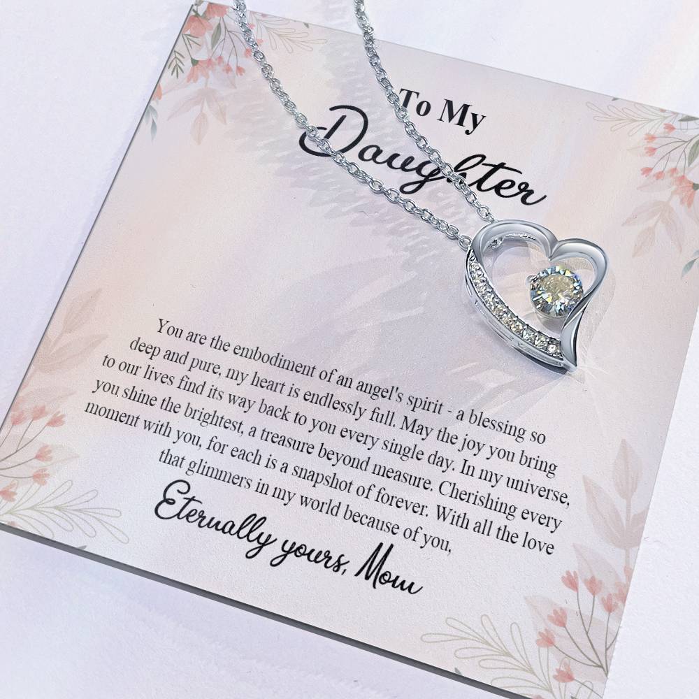 4025b Forever Love Necklace, Gift to my Daughter with Beautiful Message Card