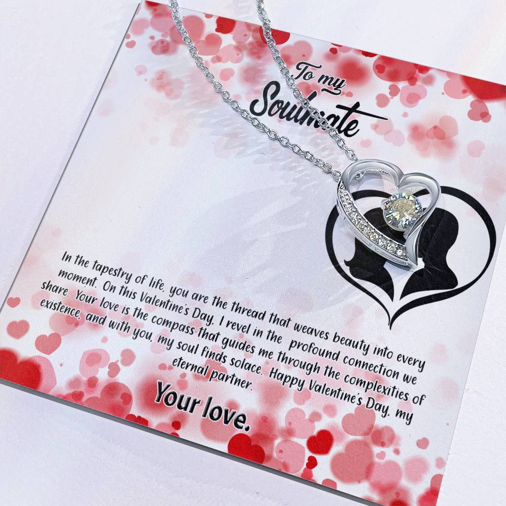 valentine-36b Forever Love Necklace, Gift to My Soulmate with Beautiful Message Card