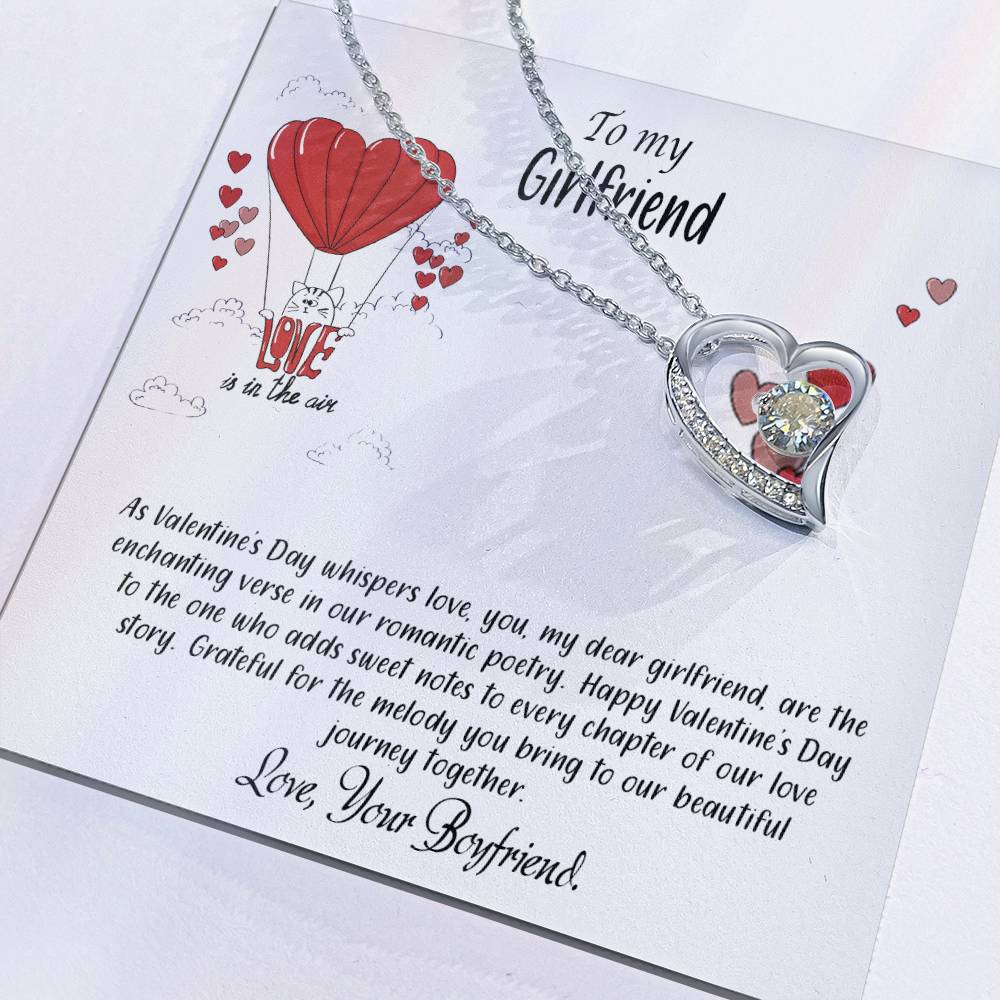 valentine-24c Forever Love Necklace, Gift to my Girlfriend with Beautiful Message Card