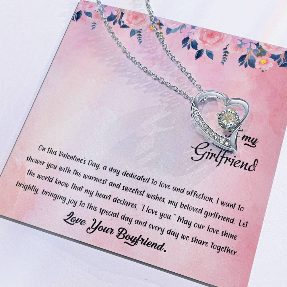 valentine-38c Forever Love Necklace, Gift to my Girlfriend with Beautiful Message Card