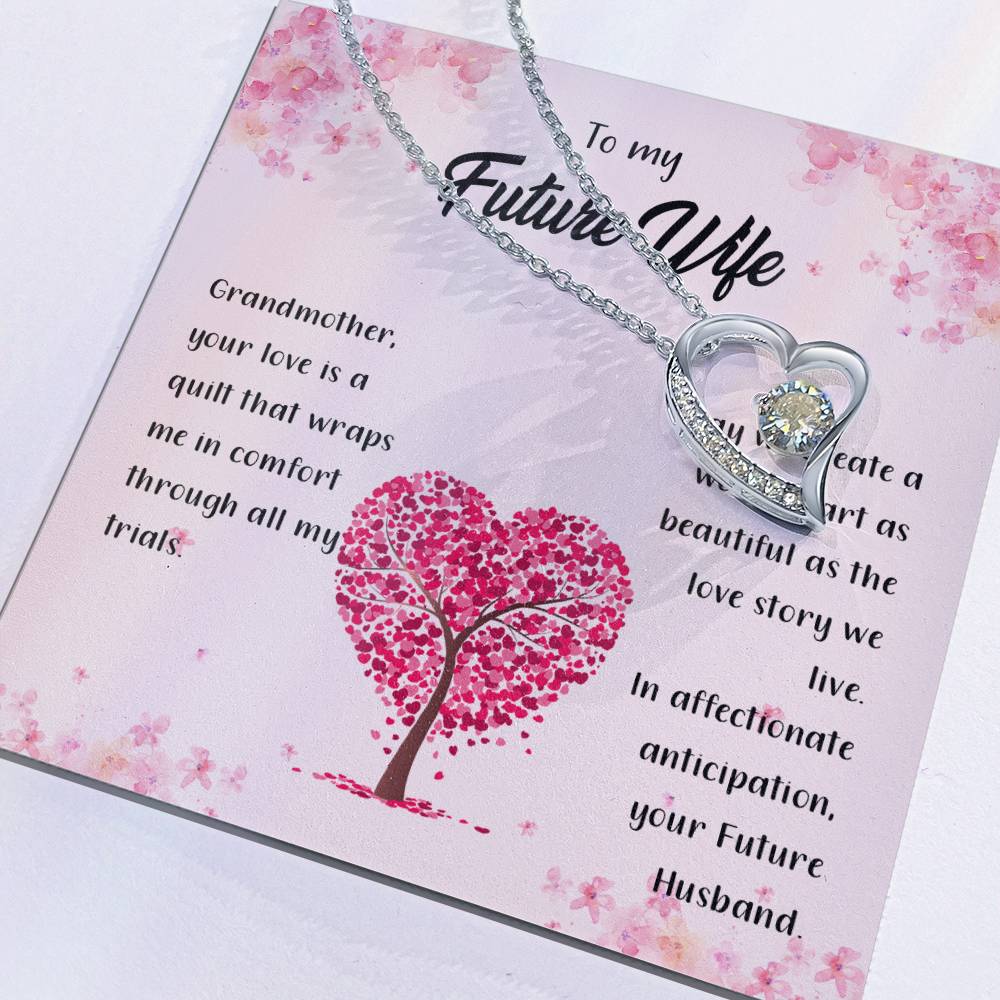 4042b fix Forever Love Necklace, Gift to my Future Wife with Beautiful Message Card