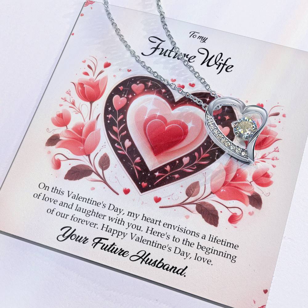 Valentine-st5d Forever Love Necklace, Gift to my Future Wife with Beautiful Message Card