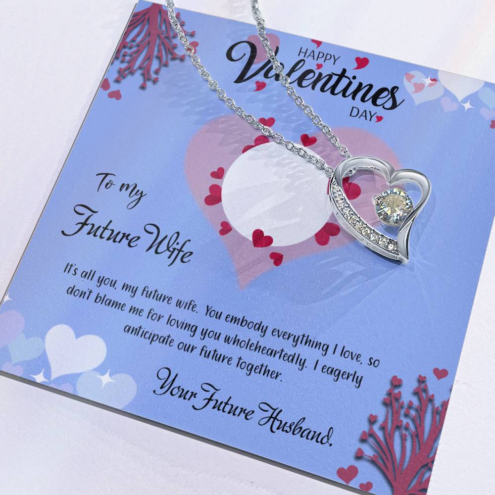 valentine-30d Forever Love Necklace, Gift to my Future Wife with Beautiful Message Card