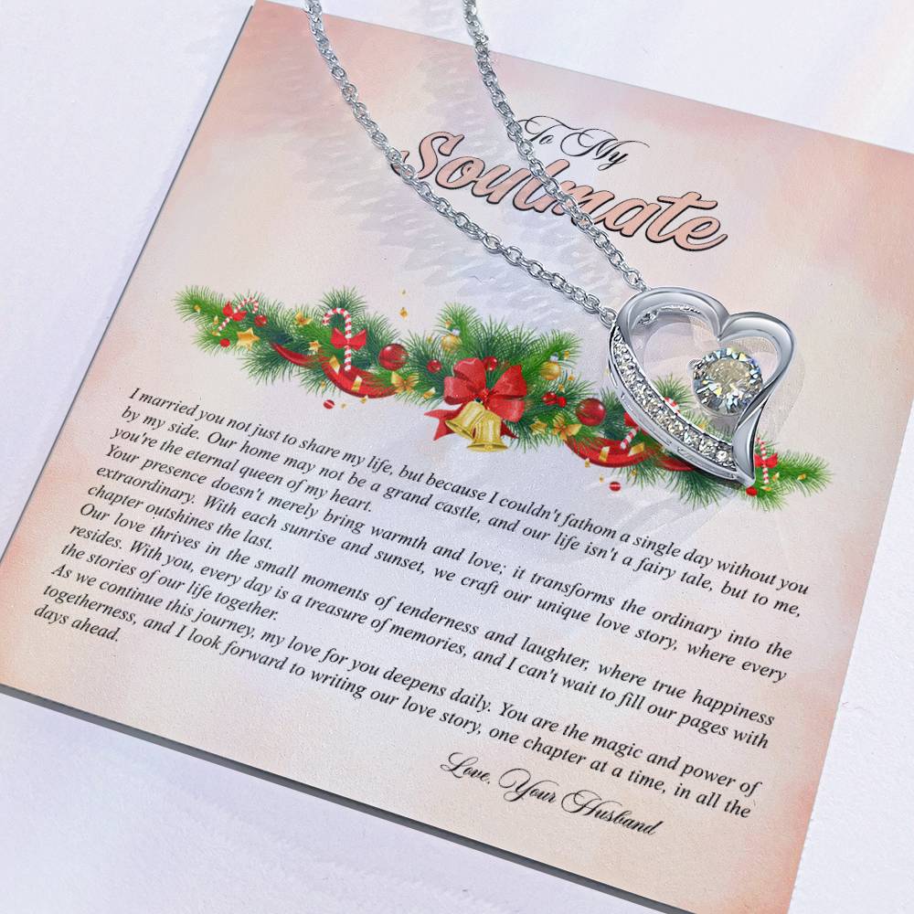 4009b Forever Love Necklace, Gift to My Soulmate with Beautiful Message Card