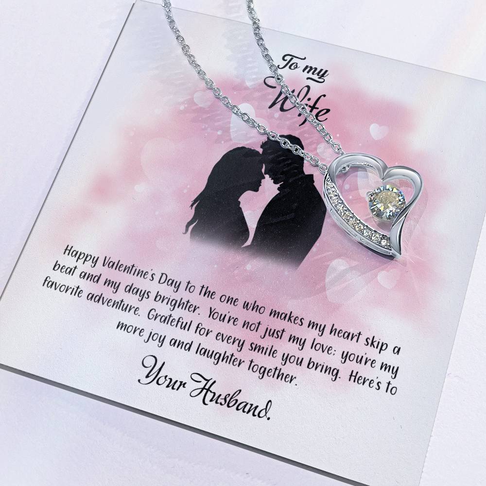 valentine-5a Forever Love Necklace, Gift to my Wife with Beautiful Message Card